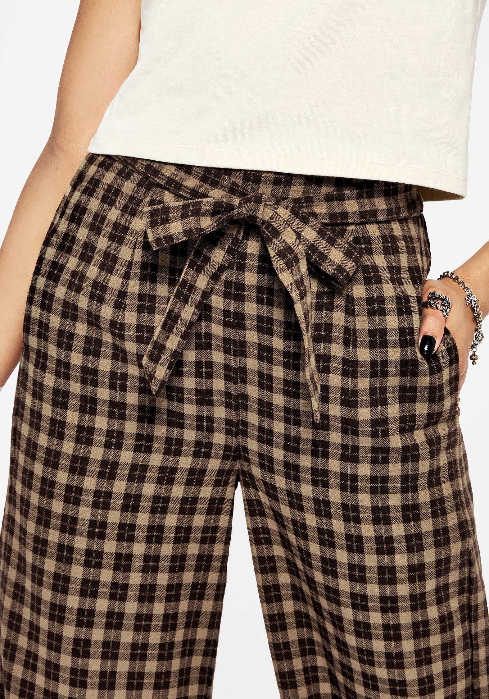 Terra Weit Bein Culotte Hose - Braun - Image 2