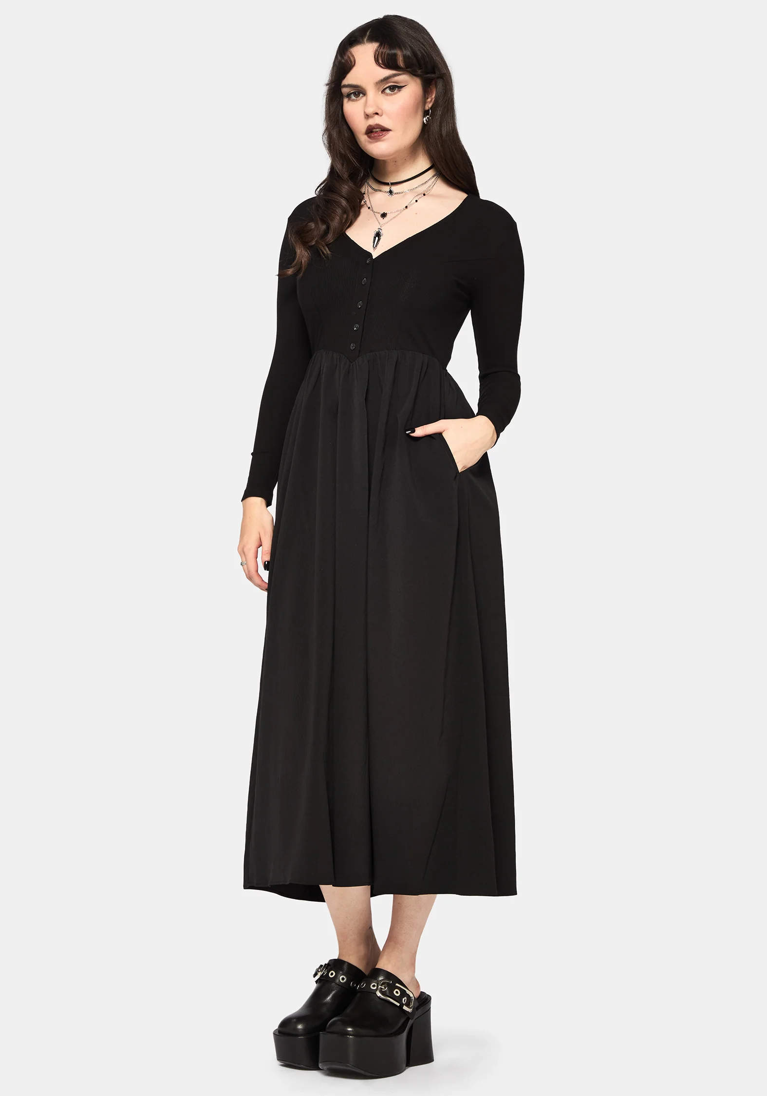 Torrent Knopf Hoch Midi Kleid - Image 4