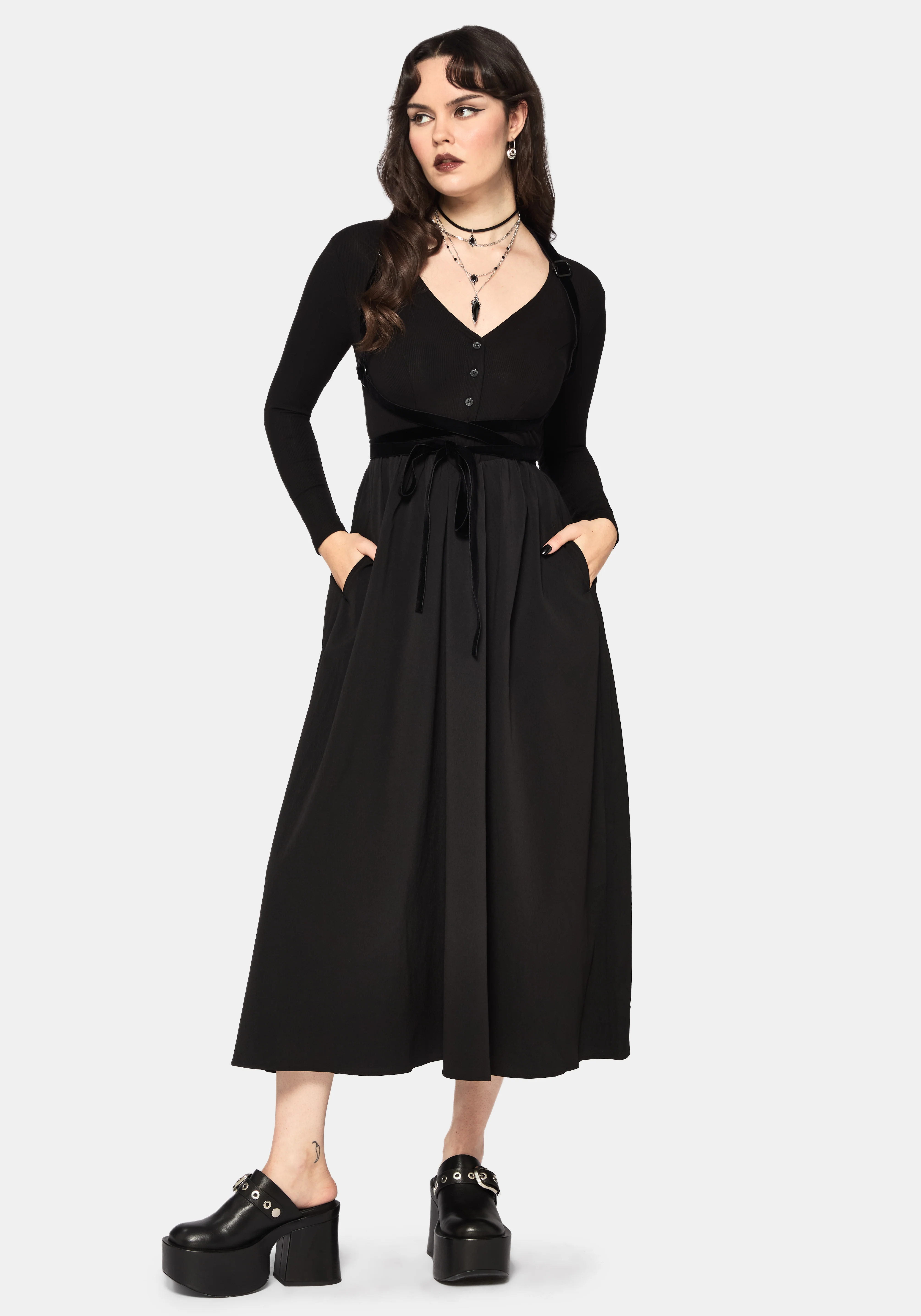 Torrent Knopf Hoch Midi Kleid - Image 6