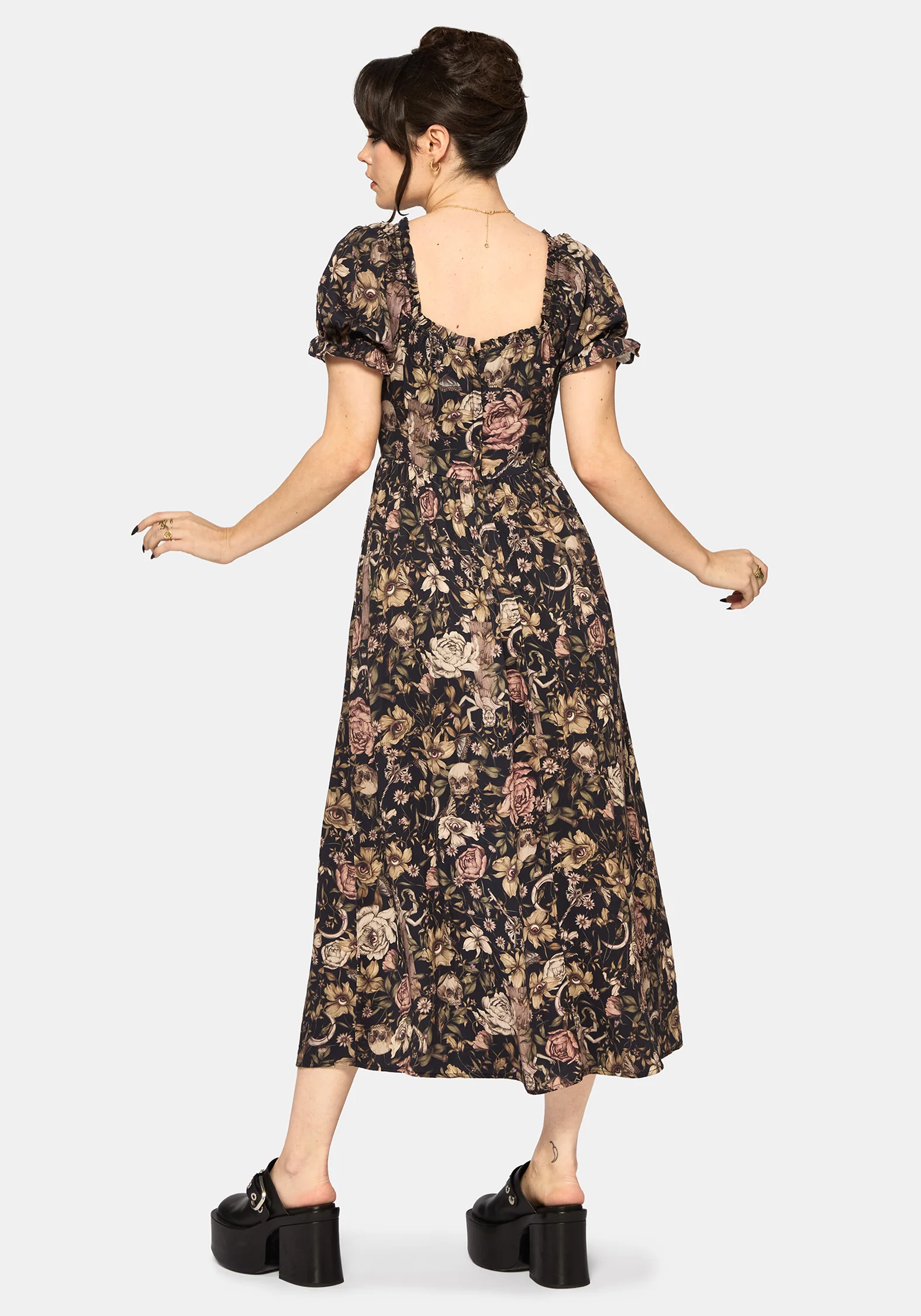 Triple Göttin Druck Milkmaid Midi Kleid - Image 3