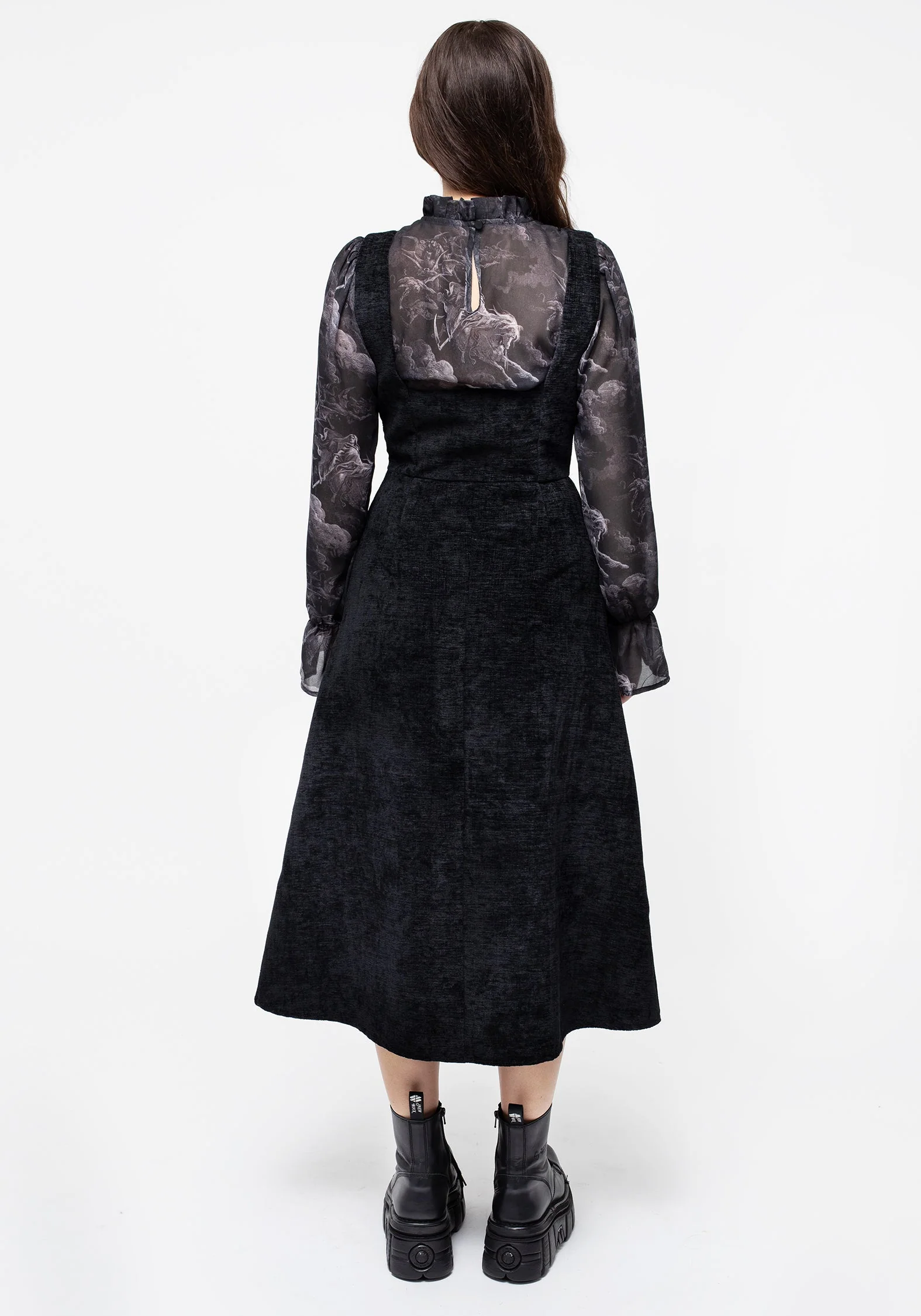Valar Spitze Hoch Midi Schürzenkleid Kleid - Image 3