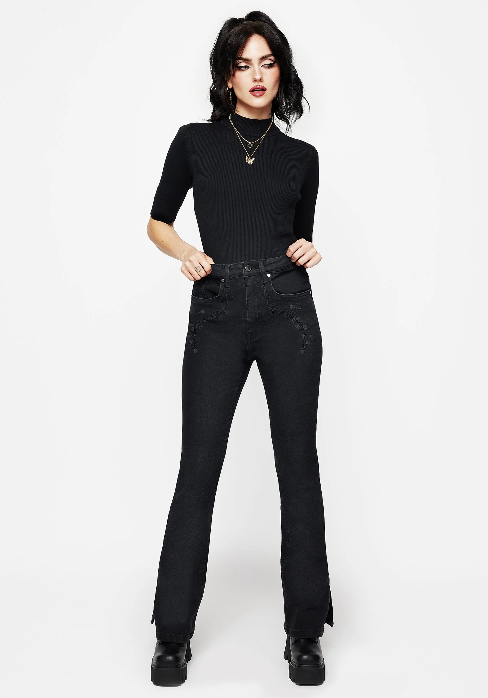 Vera Baby Boot Geteilt Saum Ausgestellt Jeans - Image 4