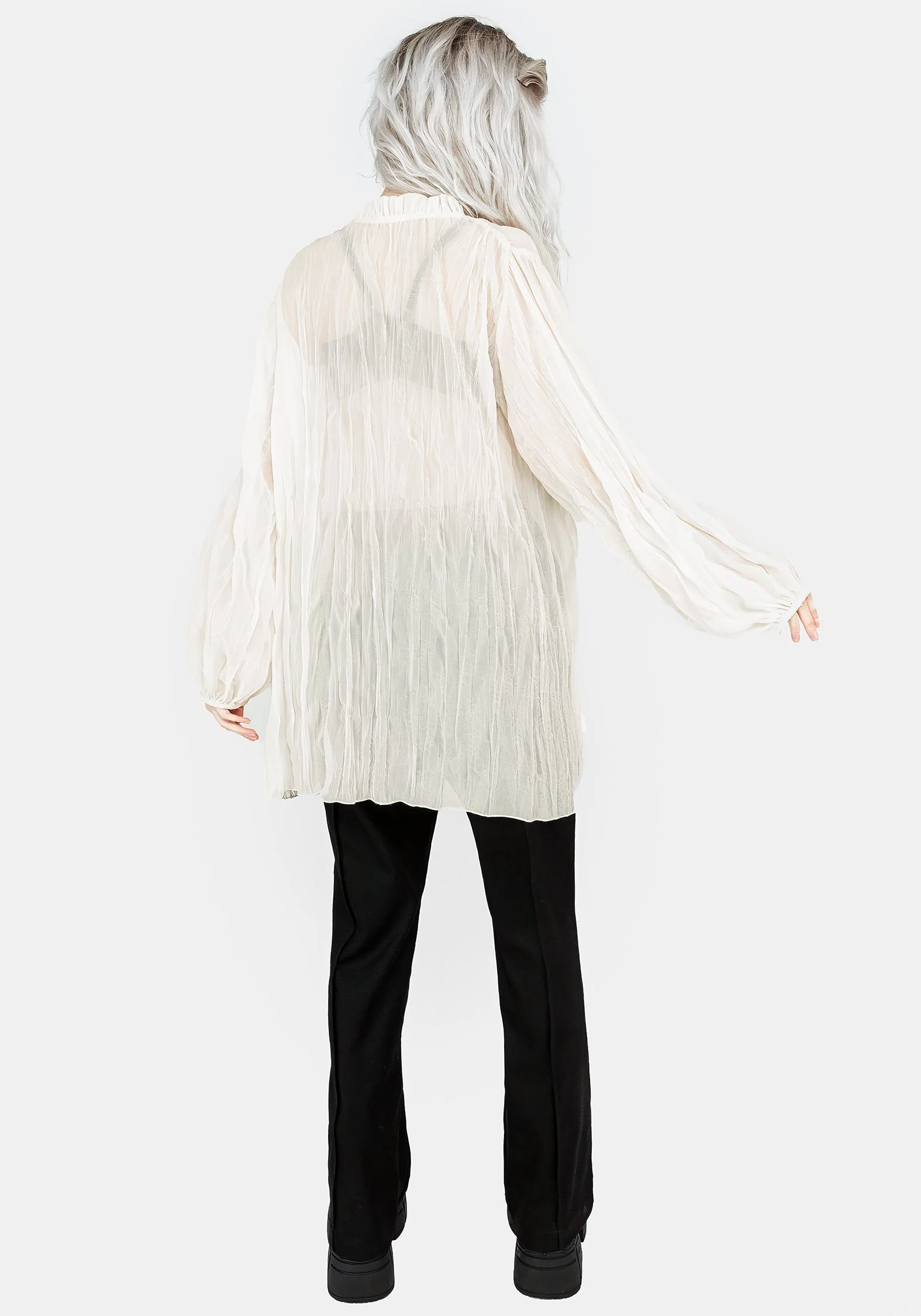 Villain Strukturiert Bluse - Weiß - Image 3