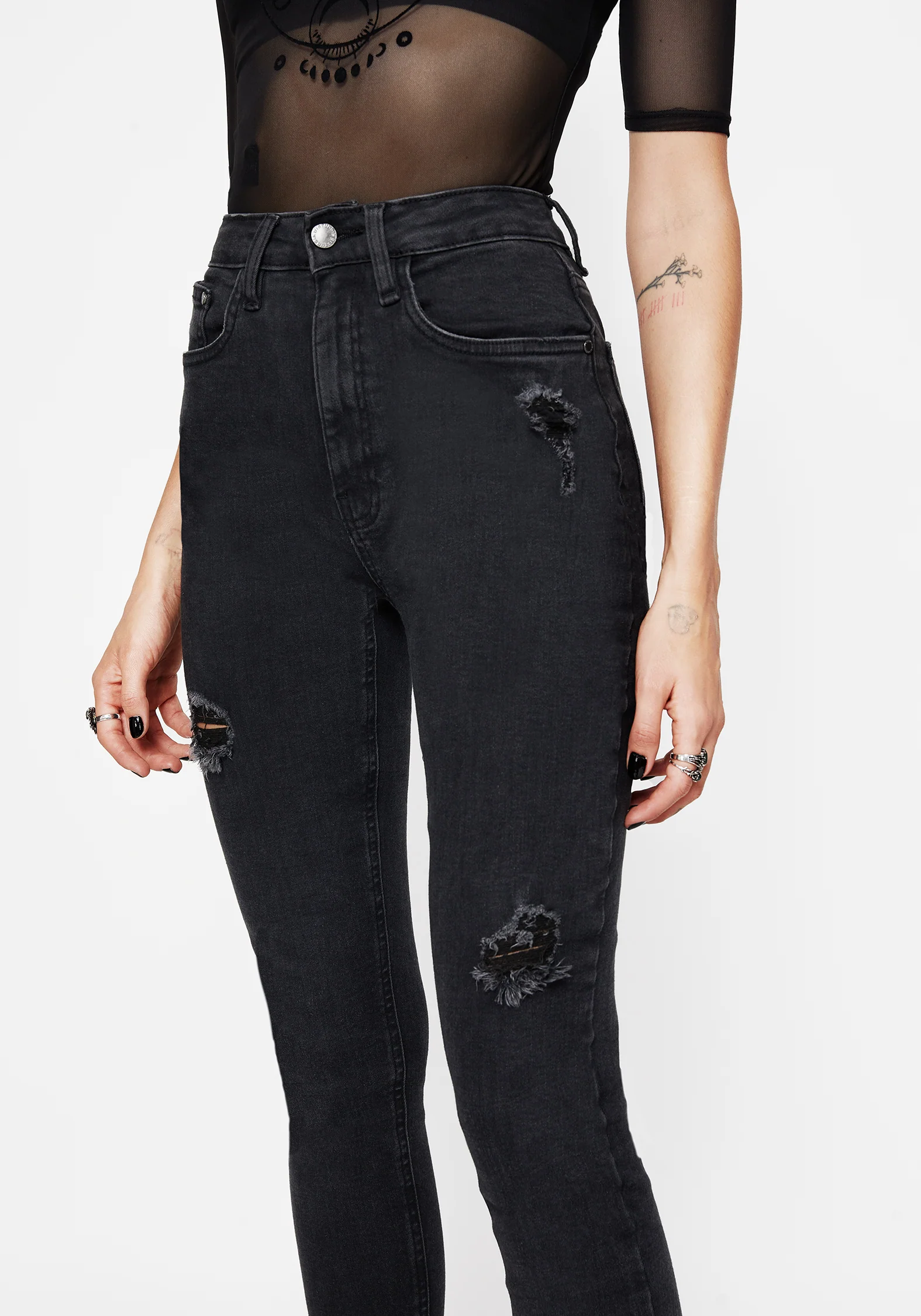 Void Bestickt Tasche Schmal Jeans - Image 5