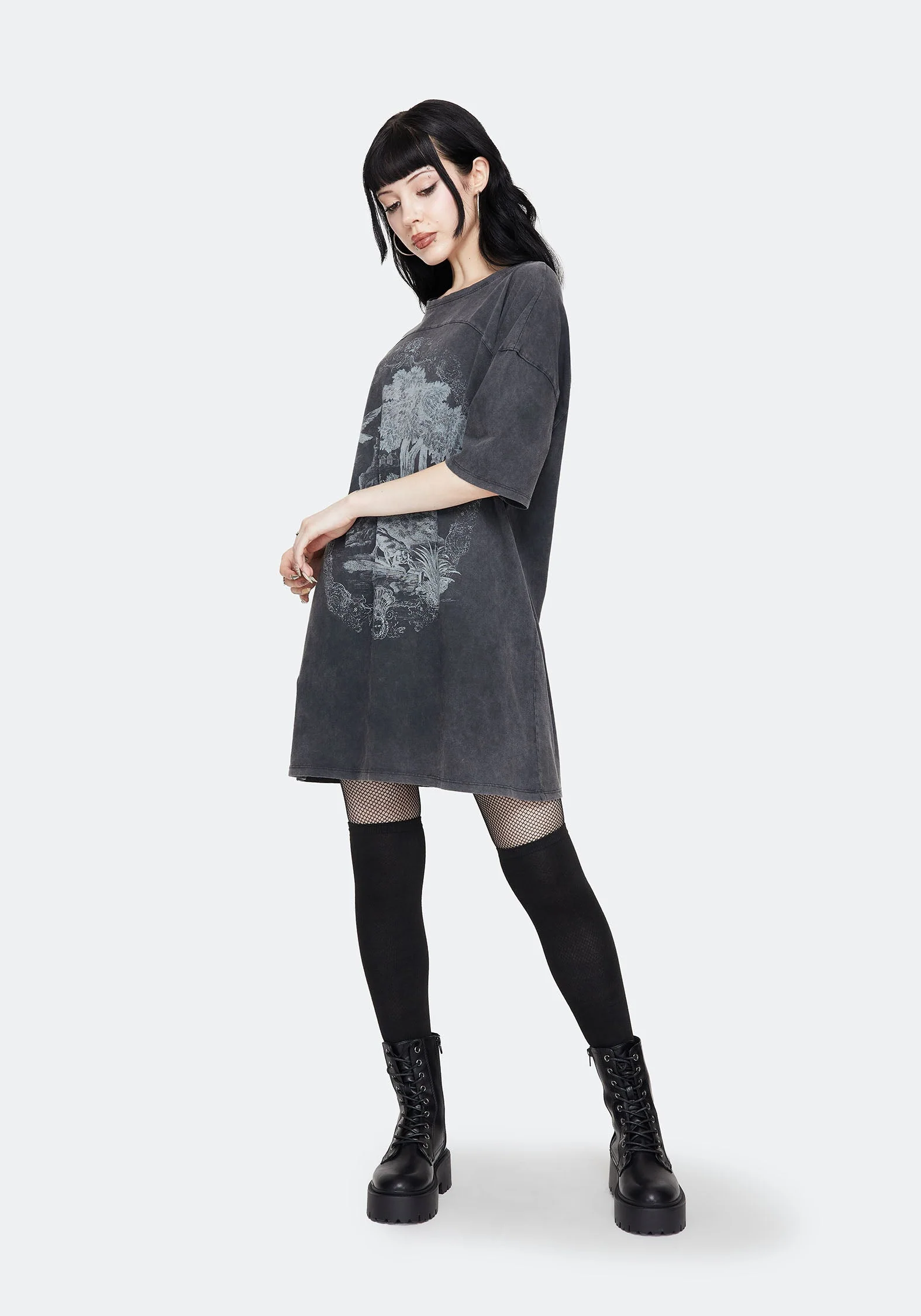 Wicked Toile Dropped Schulter Baumwolle T-Shirt Kleid - Image 4