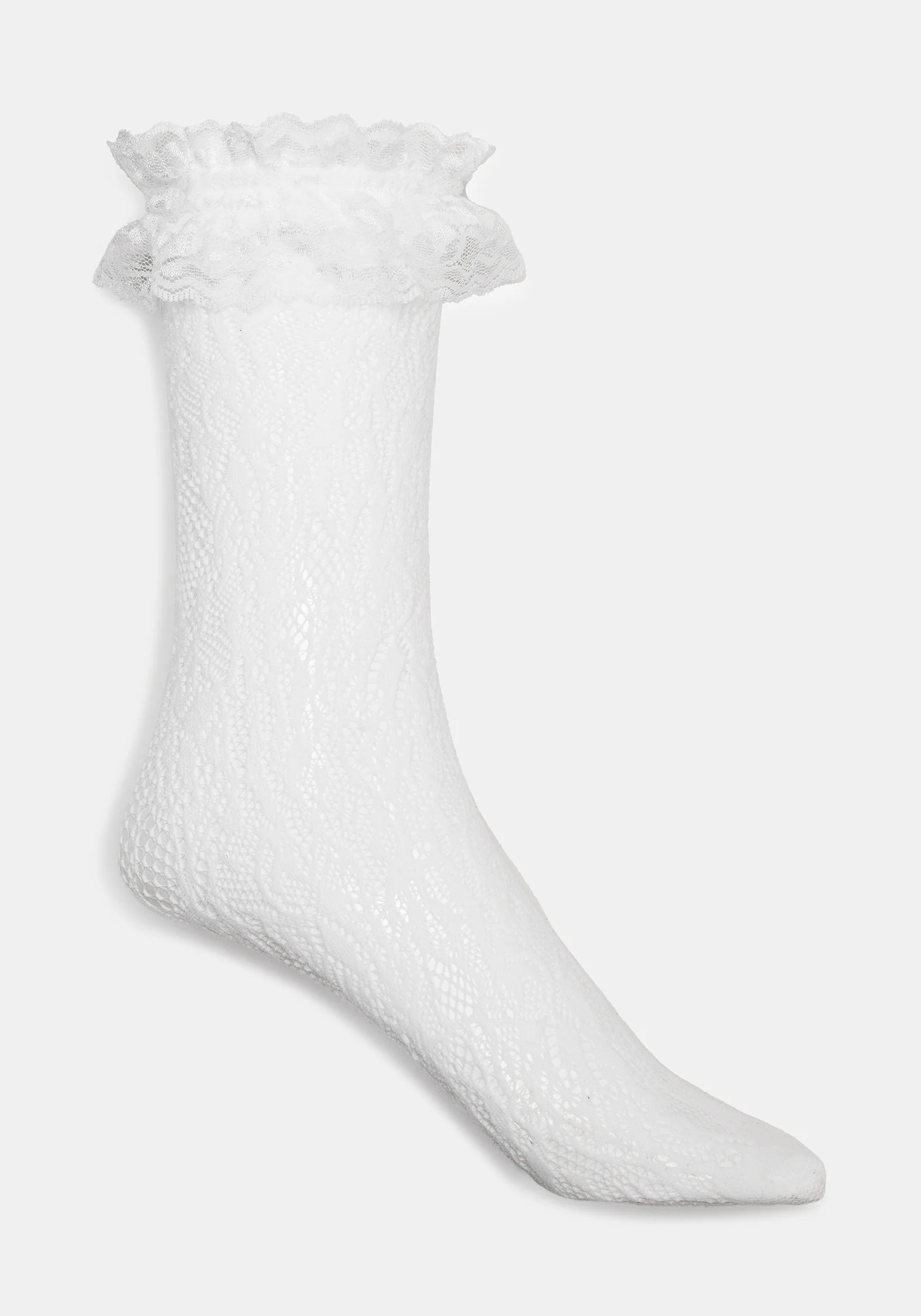 Wispin Spitze Rüsche Socken - Weiß - Image 7
