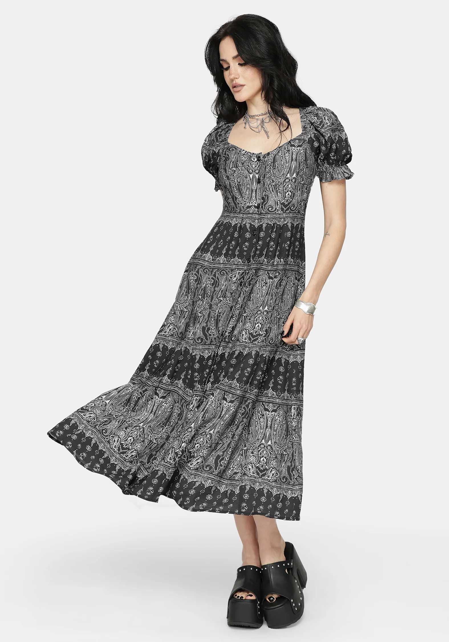 Zelira Paisley Print Midi Dress - Image 6