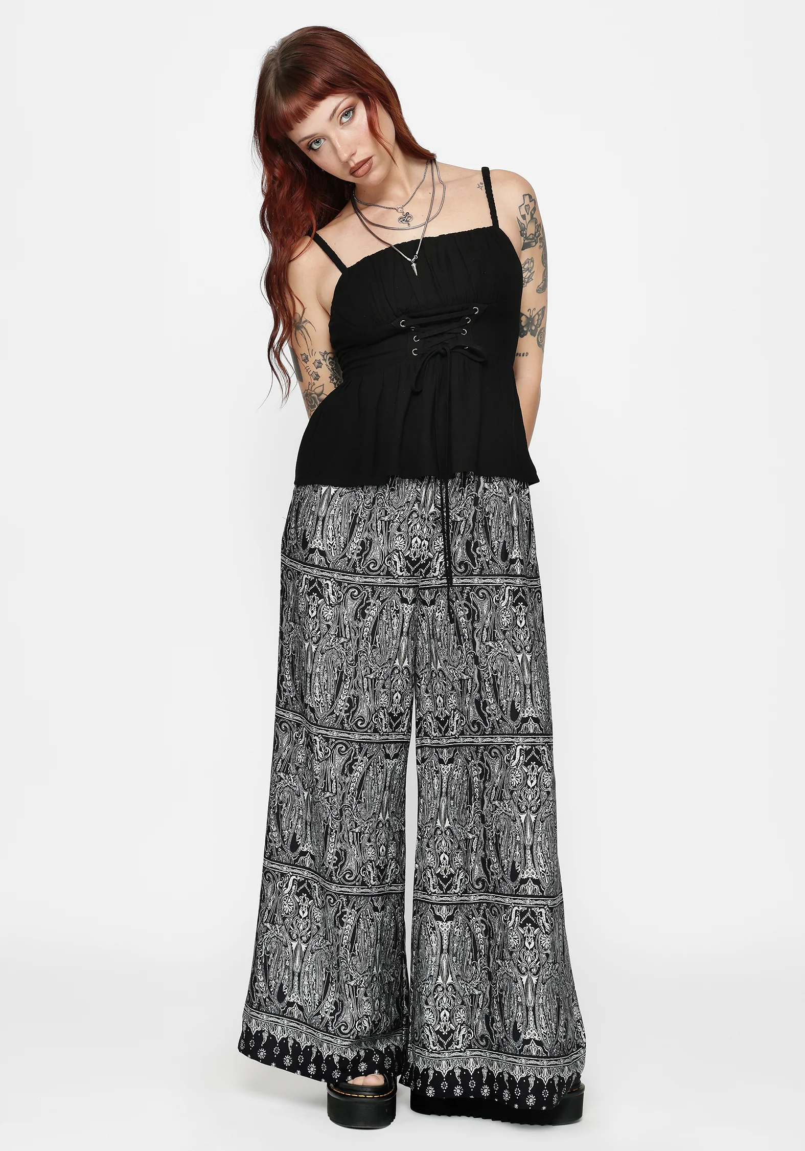 Zelira Paisley Print Palazzo Pant - Image 2