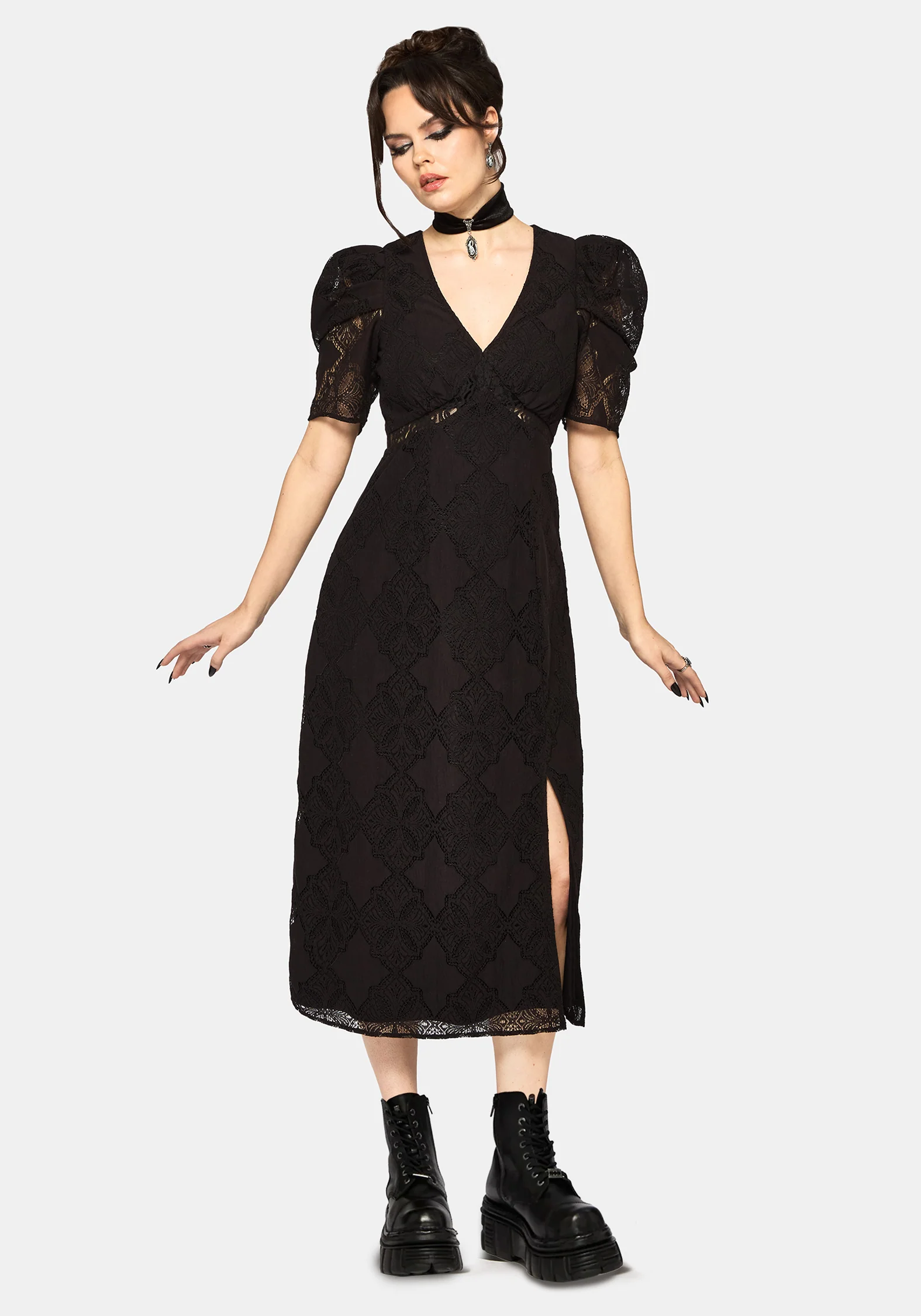 Zephyr Gekreuzte Spitze Midaxi Kleid - Image 5