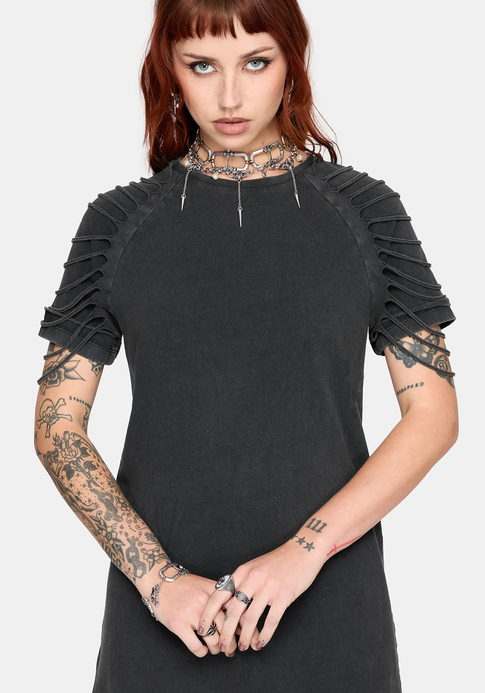 Zuri Distressed Mini Dress - Image 3